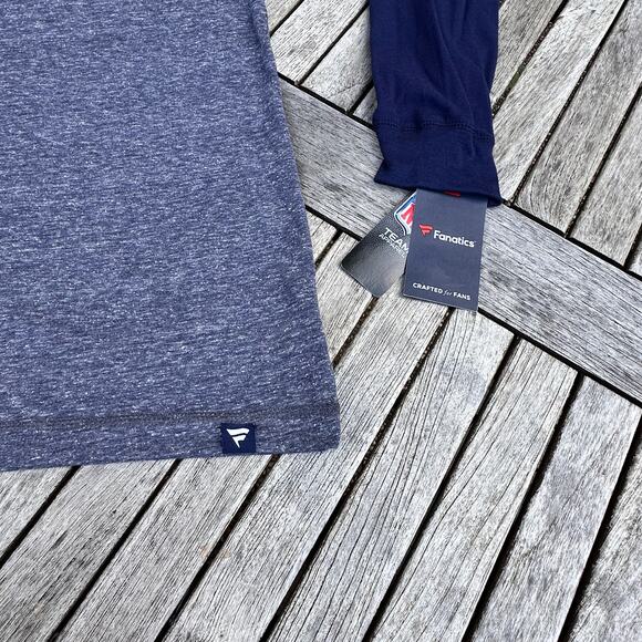 Mens New England Patriots Fanatics Heather Navy Arc Long Sleeve T-Shirt Large - Picture 3 of 12